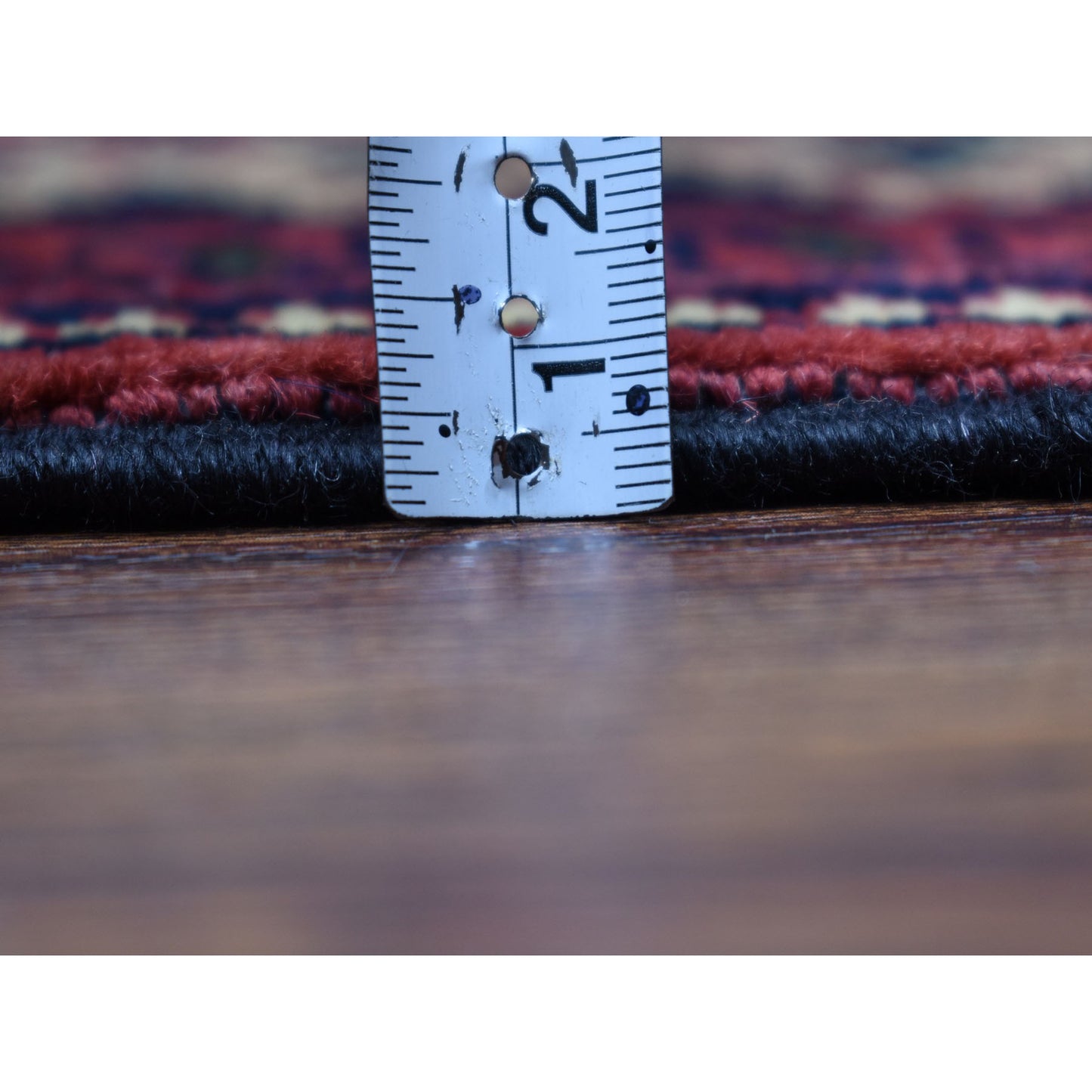 3'3"X5'3" Red Elephant Feet Design Afghan Andkhoy Pure Wool Handmade Rug