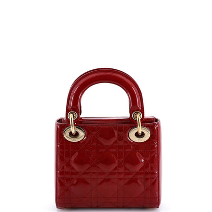 Christian Dior Lady Dior Chain Bag Cannage Quilt Patent Mini