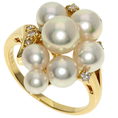 Gold MIKIMOTO Pearl Diamond Ring K18 Yellow