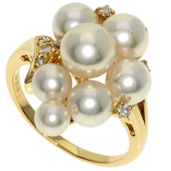 Gold MIKIMOTO Pearl Diamond Ring K18 Yellow