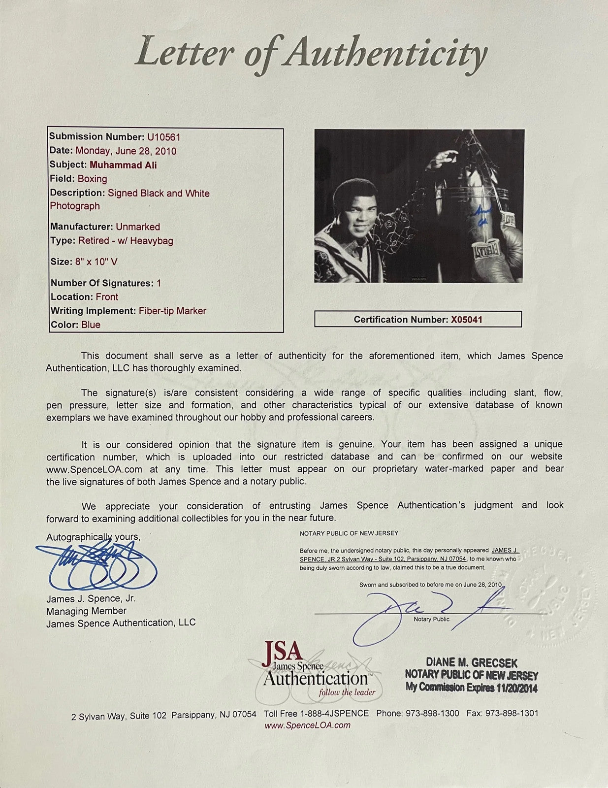 (JSA) Muhammad Ali Autographed Framed 8x10 Photo