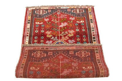 3'5X5 Ft Hand-Knotted Red Tribal Geometric