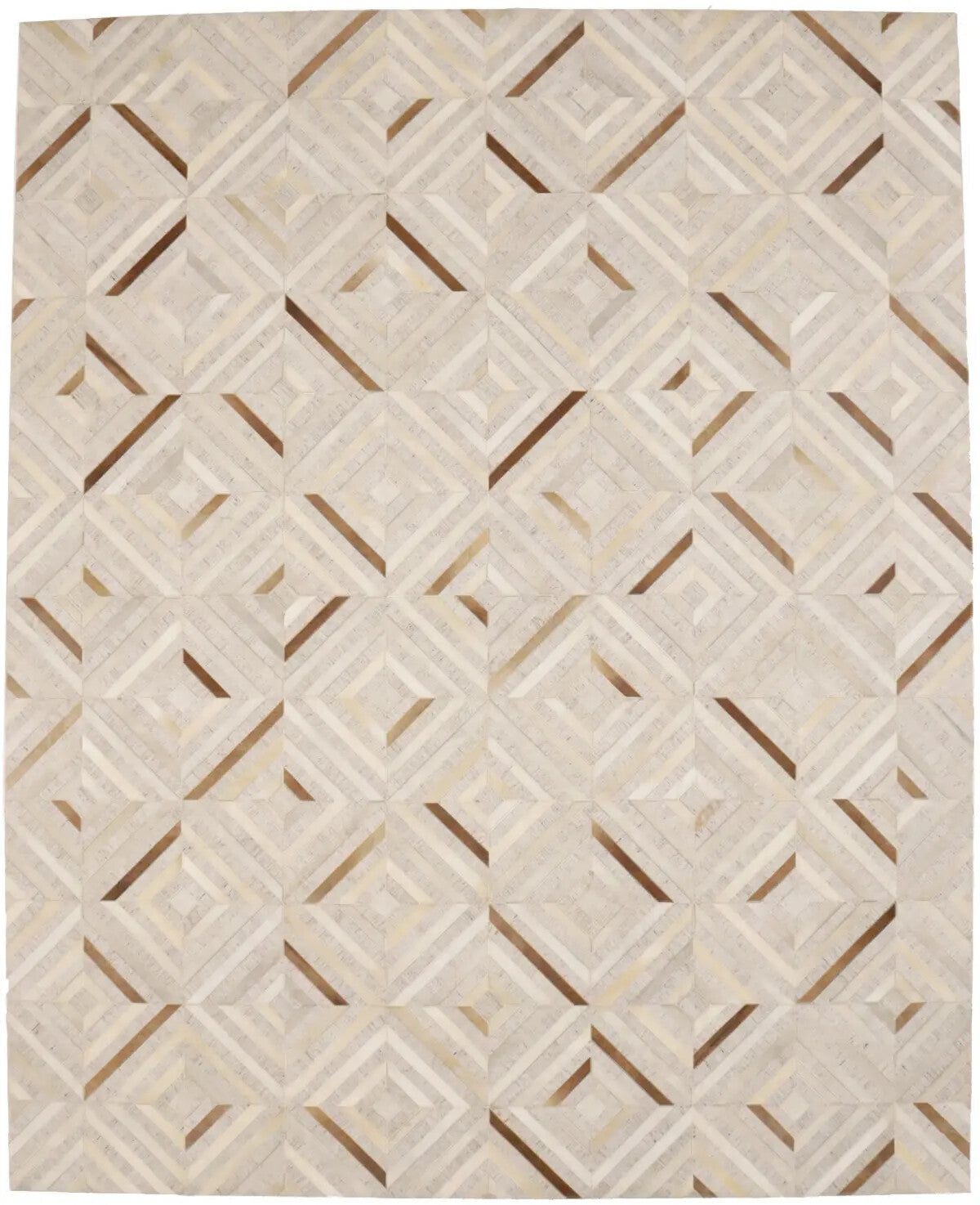Patchwork Modern Cowhide Leather Rug Contemporary