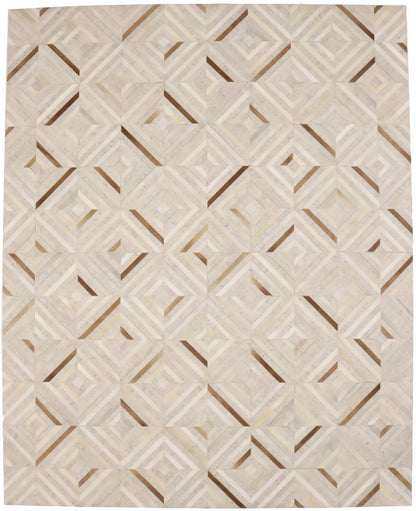 Patchwork Modern Cowhide Leather Rug Contemporary