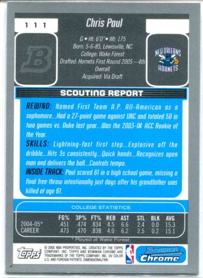 Baron Davis 2005 Bowman Chrome Rookie Card