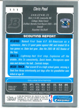 Baron Davis 2005 Bowman Chrome Rookie Card