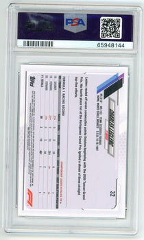 Charles Leclerc 2021 Topps Chrome Checker Flag Refractor #32 Psa 10