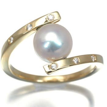 Tasaki Ring A Fine Balance Akoya Pearl 8.0Mm Diamond Us7.25-7.5 18K Yg
