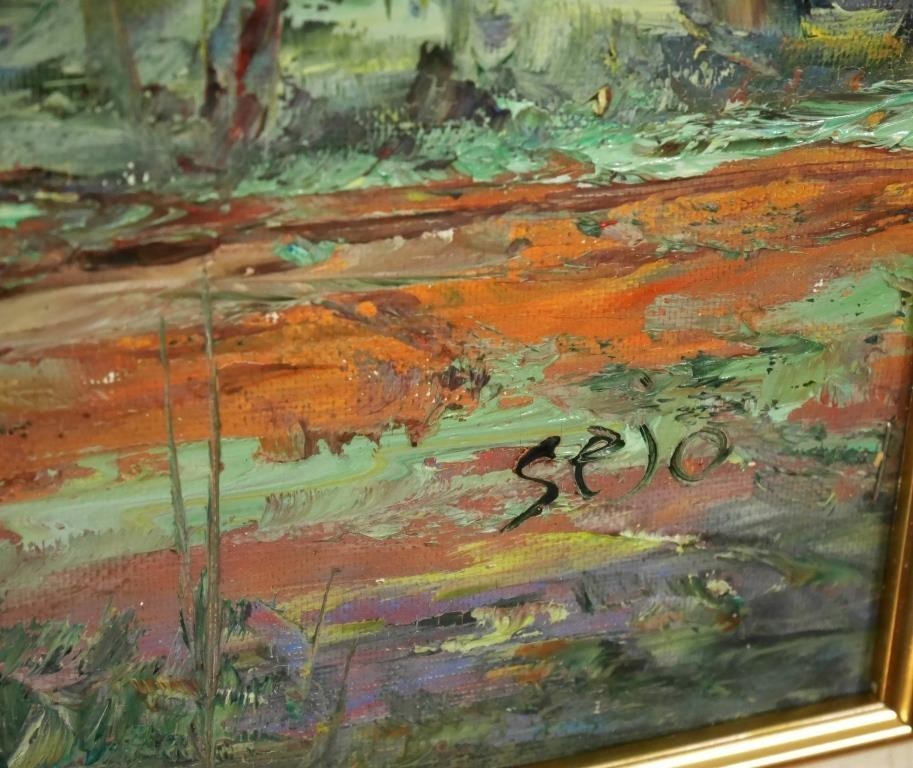 Original Oil Painting Pedro Jose Barcelona Spanish Landscape