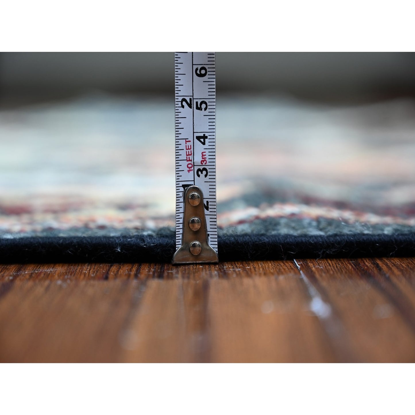 2'9"X9'10" Black Wool Hand Knotted Angora Oushak Oriental Runner Rug