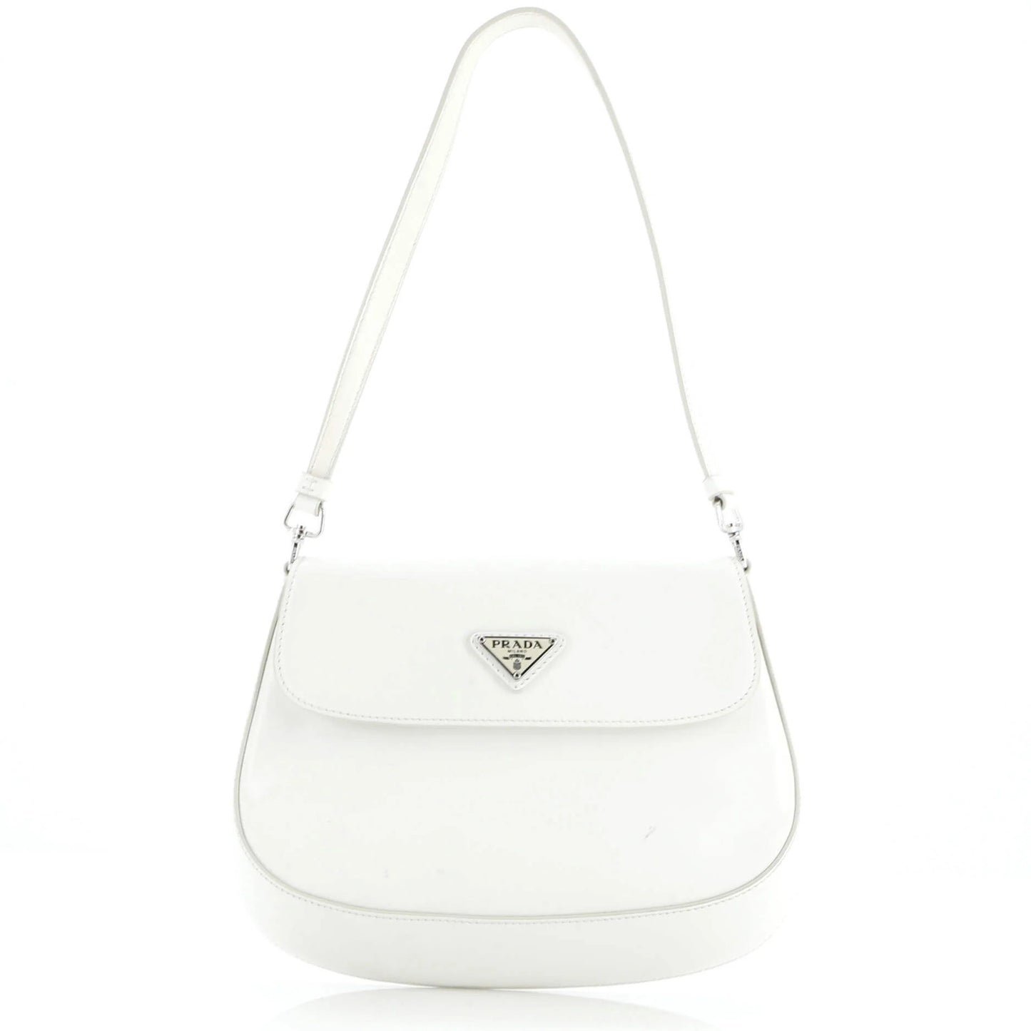 Prada Cleo Flap Shoulder Bag Spazzolato Leather Small