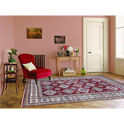 8'1"X10' Deep Red Soft Afghan Wool Hand Knotted Super Kazak Rug