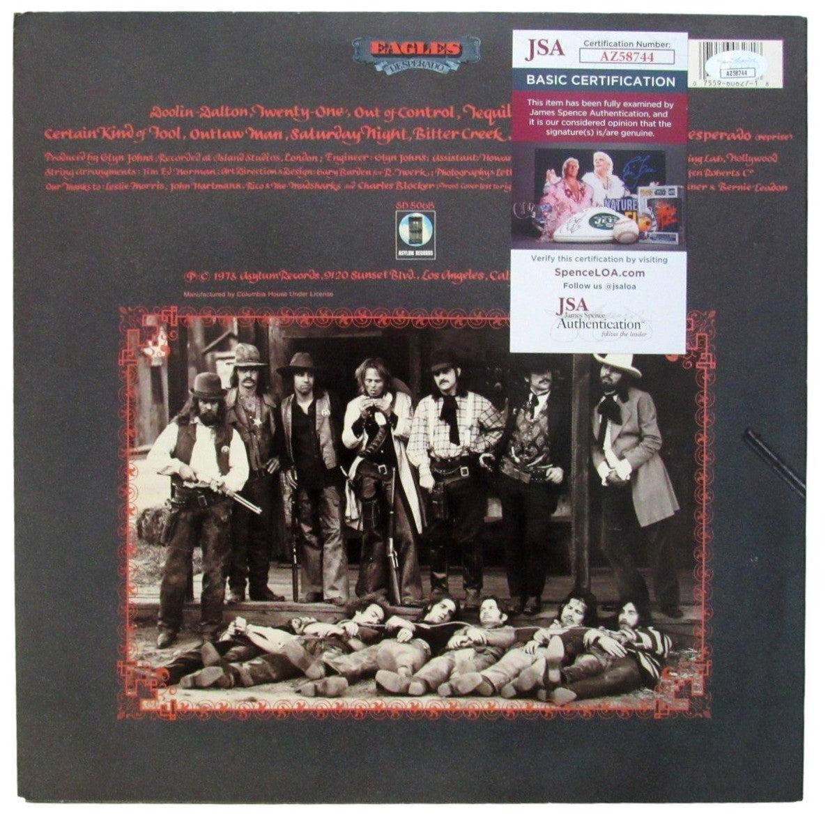 Henry Diltz Photographer Signed/ Auto Eagles Desperado Album Vinyl LP JSA 201224
