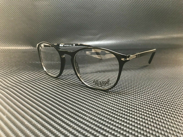 PERSOL PO3007V 95 Black Round Men's 50 mm Eyeglasses