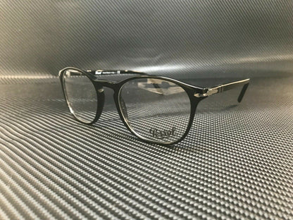 PERSOL PO3007V 95 Black Round Men's 50 mm Eyeglasses