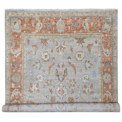 11'10"X14'9" Tan Color Oushak Design Wool Hand Knotted Oversized Rug