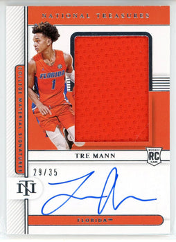 Tre Mann Autographed 2021 Panini National Treasures Collegiate Material Signatur