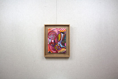 Kelly Detweiler (Usa) Original Acrylic Gouache On Paper Signed Framed Pop Art