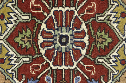 Geometric Heriz Serapi Oriental Rug Dining Room