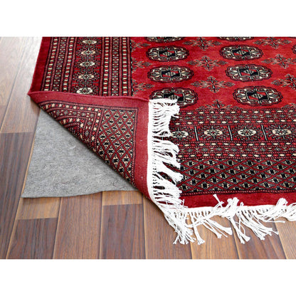 5'1"X7'6" 250 Kpsi Silky Wool Hand Knotted Super Bokara Red Rug