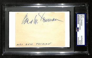 Bess Truman Signed/Autographed Cut On 3X5 Index