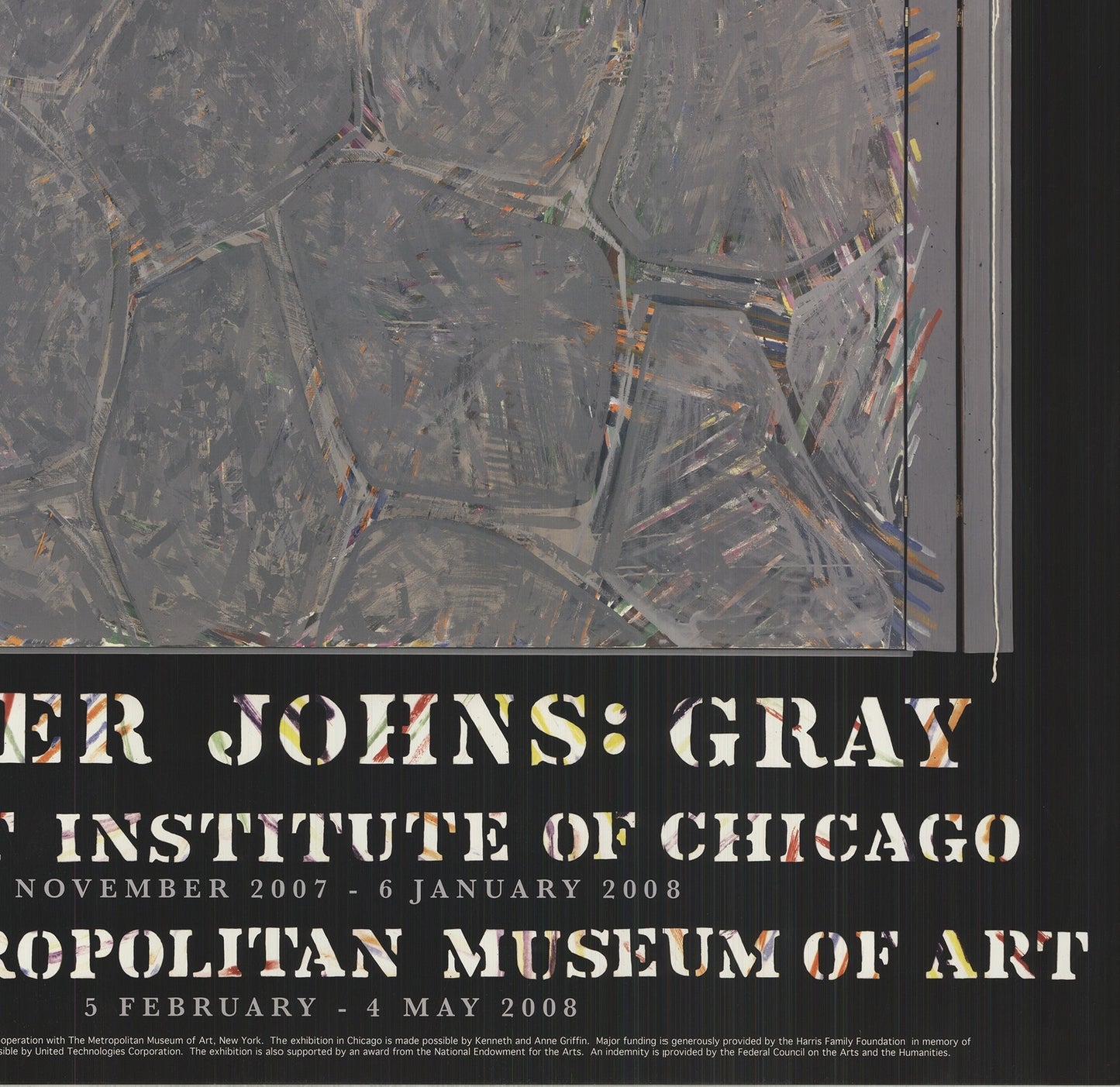 Jasper Johns Within " Poster Pop Art Blue, Gray