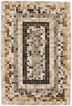 Hand-Crafted Modern Cowhide Leather Rug