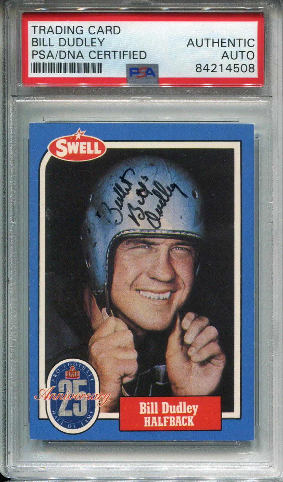 "Bullet" Bill Dudley Autographed 1988 Swell Card #37 (Psa)