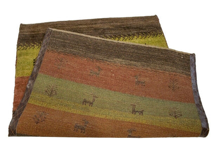 3'3X4'9 Ft Handmade Modern Gabbeh Oriental Rug