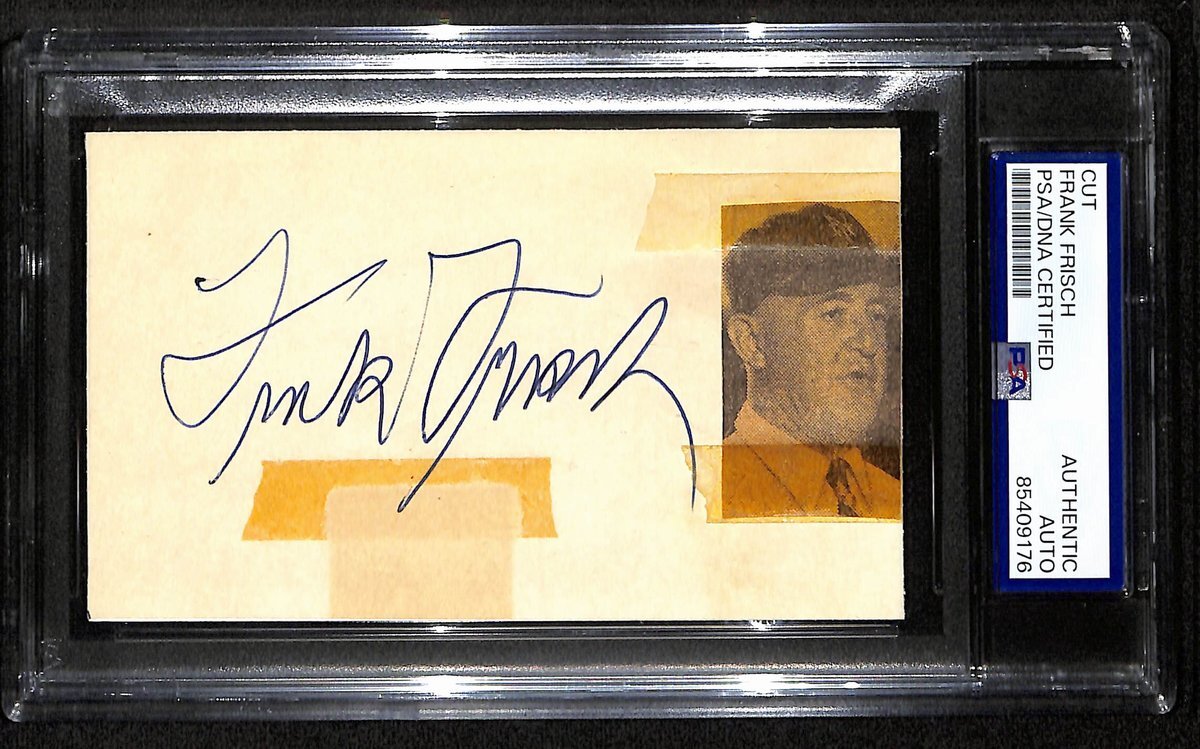 Frank Frisch Hof Signed/Auto Cut On 3X5 Index Card Cardinals Psa/Dna 194187