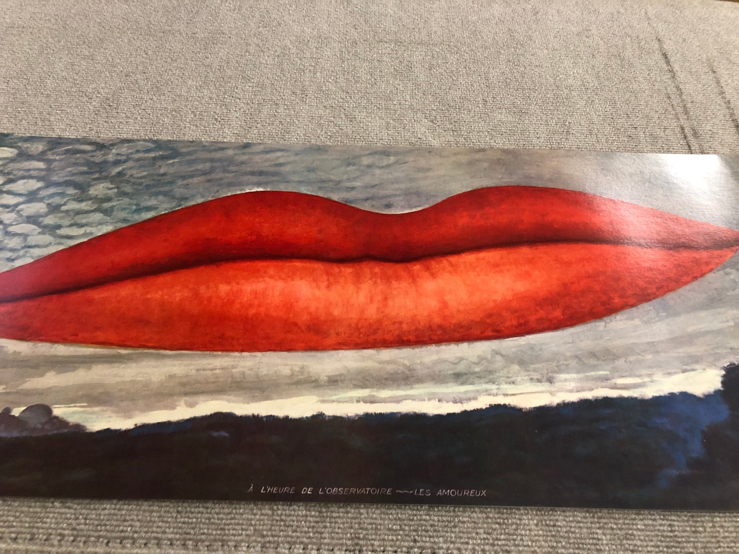 Man Ray Lips (No Text) " Offset Lithograph Pop Art Red Gray Brow