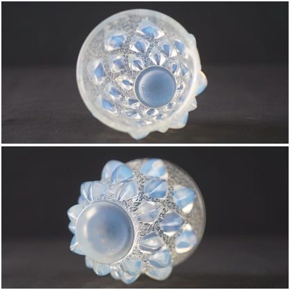 Rene Lalique Lampions Opalescent Glass Vase R. Lalique Signed W/ Box (1931)