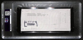 Johnny Unitas Signed 7/31/02 Check Psa/Dna Mint 9