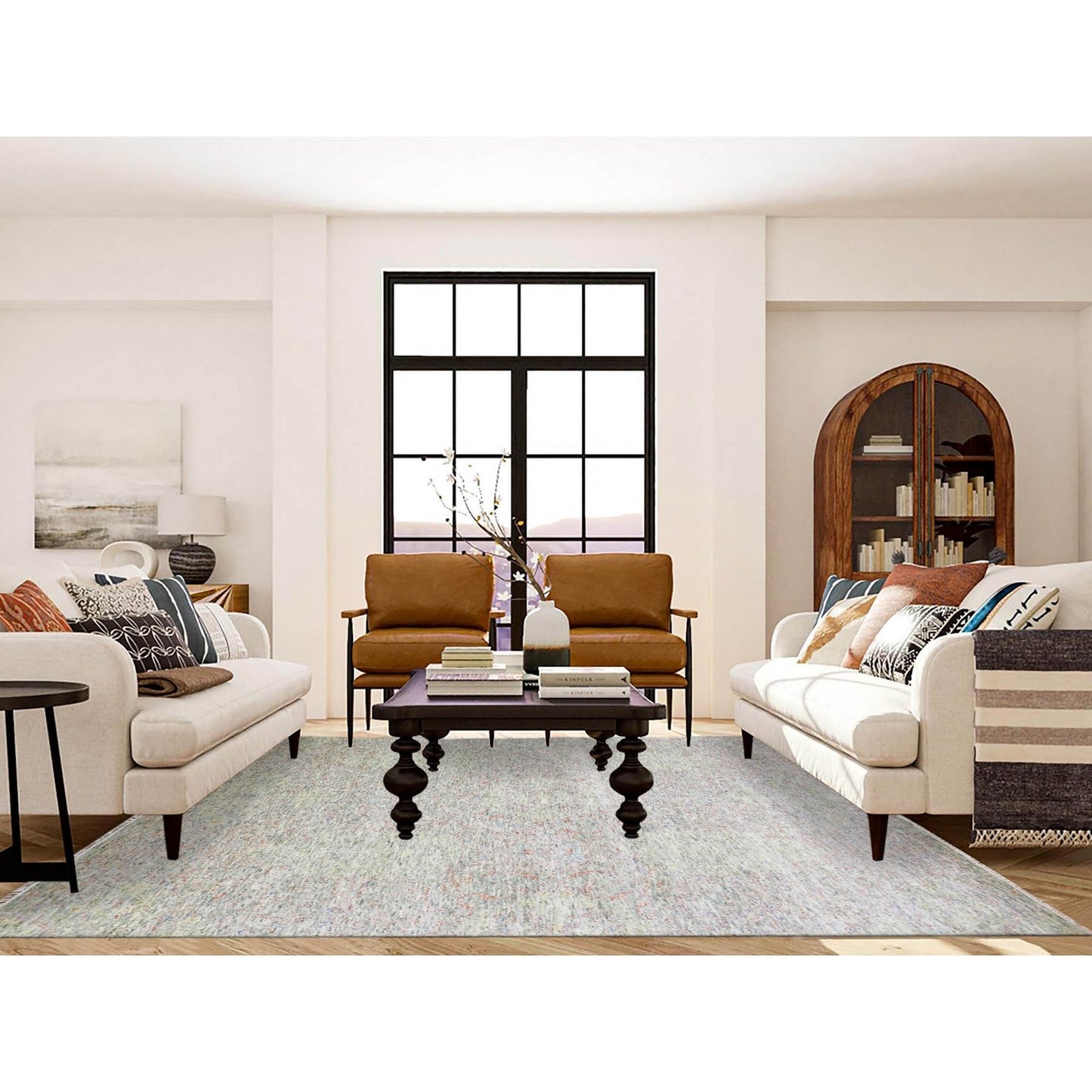 8'X10'2" Gray Modern Salt And Pepper Design Wool Hand Knotted Rug