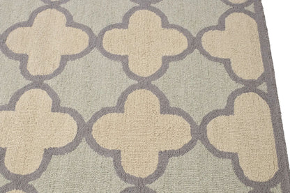 Cream & Mauve Trellis Design 5X8 Hand-Tufted