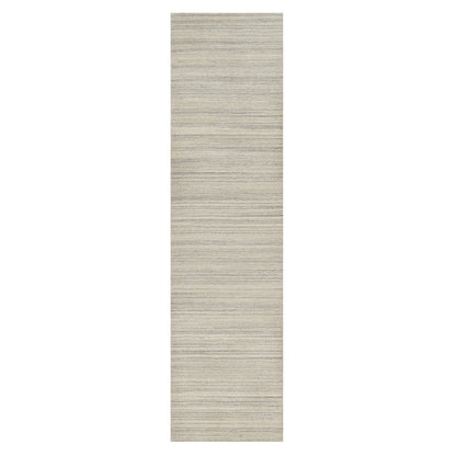 2'6"X10' Beige Plain Modern Design Undyed All Wool Hand Loomed Runner Rug