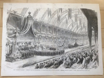 1867 Paris Exposition Wood Engraving Grand Prize Ceremony Napoleon Iii