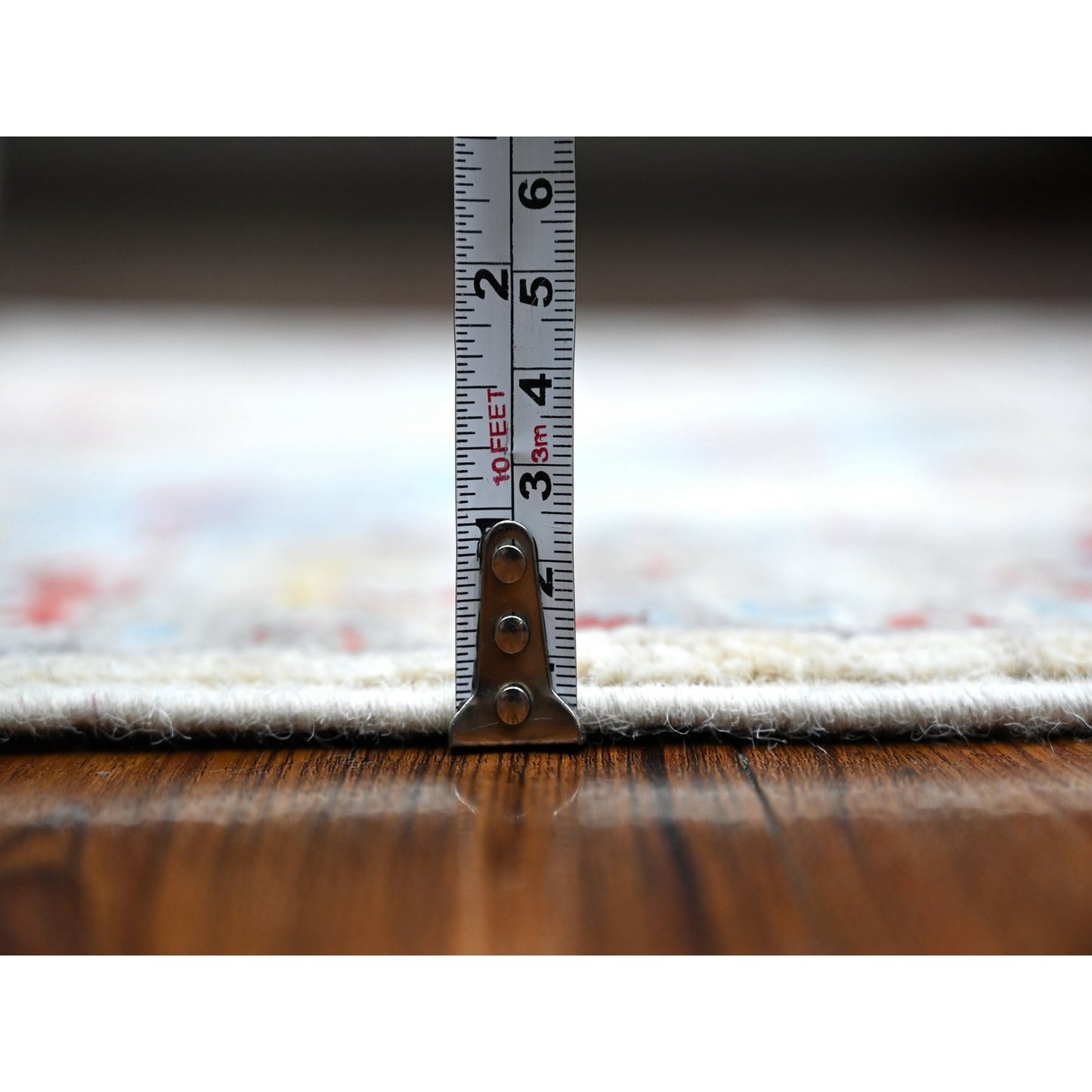 2'6"X12'4" Ivory Ancient North West Zoroastrian Hand Knotted Runner Rug