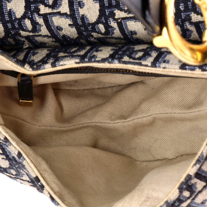 Christian Dior Saddle Handbag Oblique Canvas Medium