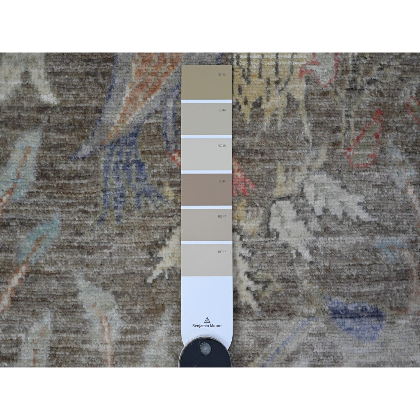 2'6"X6'2" Gray Birds Of Paradise Hand Knotted Wool Runner Oriental Rug