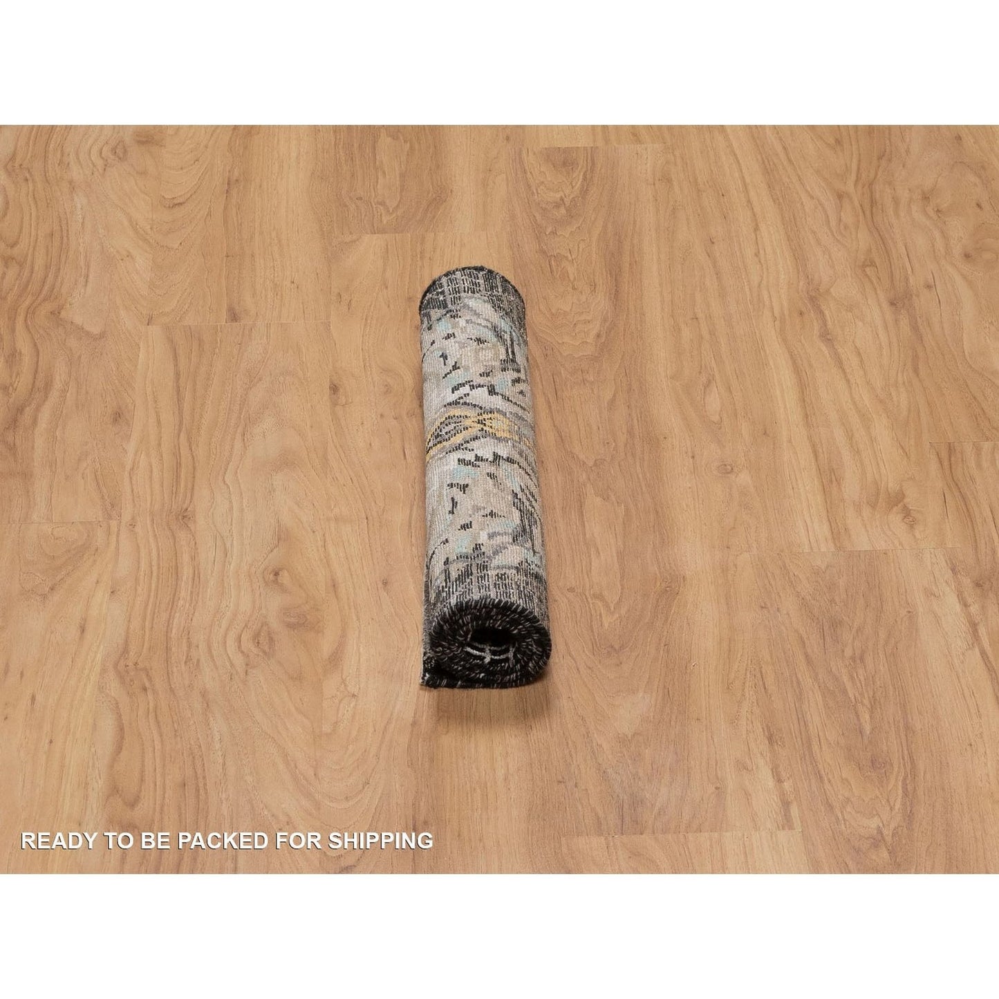 2'X3' Black The Maharaja Lion Novelty Mat Rug Wool And Silk Hand Knotted