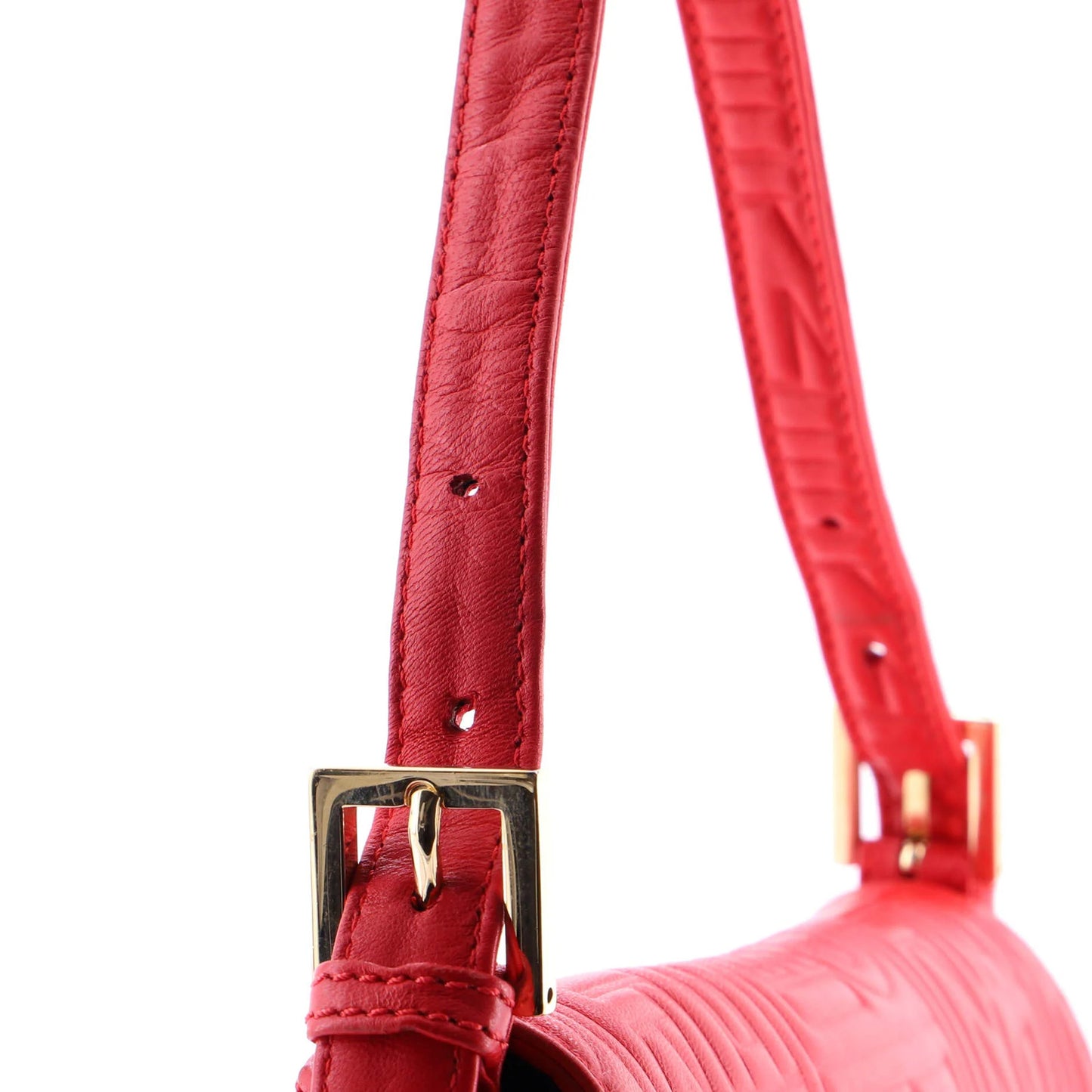 Fendi Baguette Bag Logo Embossed Leather Small