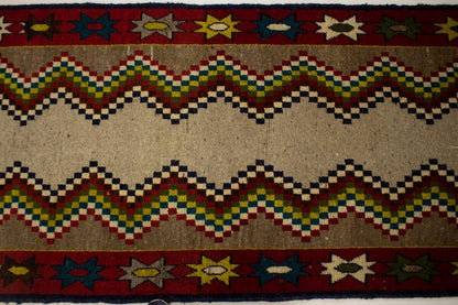 3X6 Ft Hand-Knotted Tribal Vintage Rug
