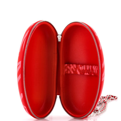 Chanel Coco Neige Zip Around Sunglasses Case With Chain Printed Leather