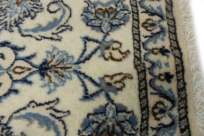 Handmade Nain Oriental Rug Small Wool Carpet
