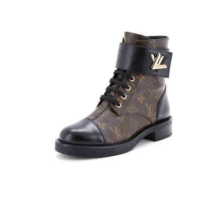 Louis Vuitton Women'S Wonderland Flat Ranger Boots Monogram Canvas And Leather