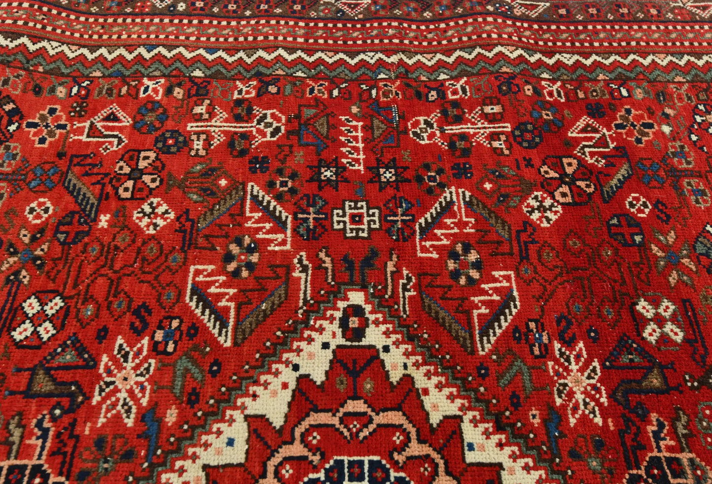 Semi-Antique Wool Oriental Rug 5'9X8'3Tribal Farmhouse Boho Foyer Carpet