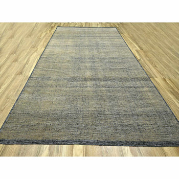 10'X14' Brown & Black Oxidized Grass Design Pure Wool Hand Knotted Rug