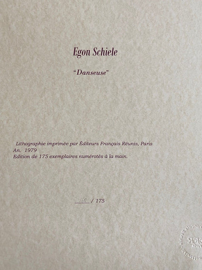 Egon Schiele Lithograph C.O.A. Signed In Pen Numbered By Hand In Pencil 180 Es