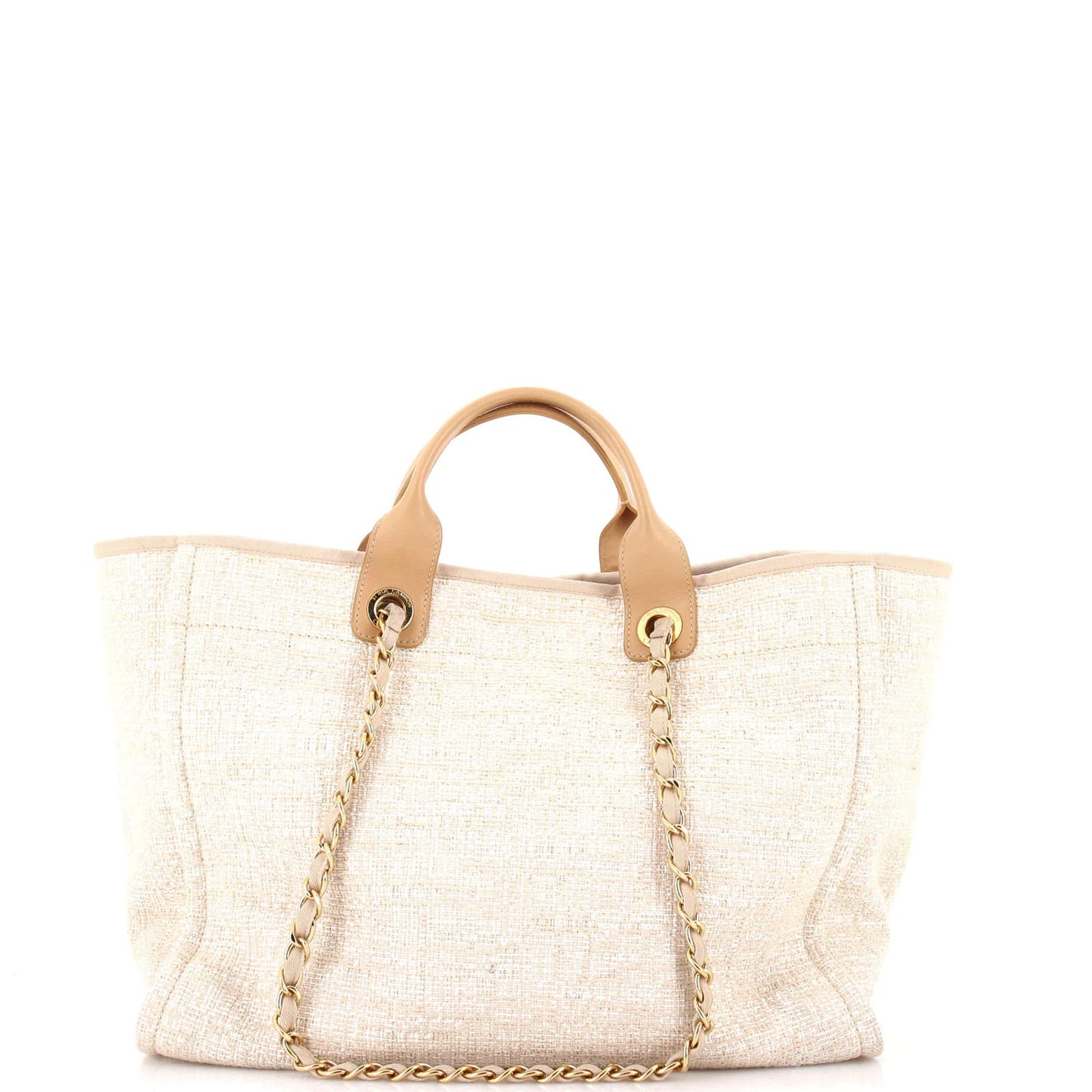 Chanel Deauville Tote Raffia With Glitter Detail Medium